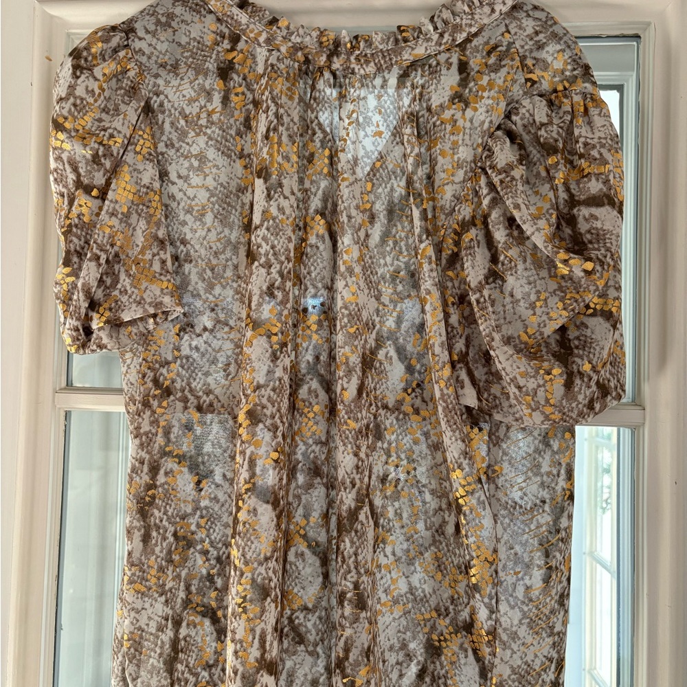 THML Snake Print Blouse with Gold Accents